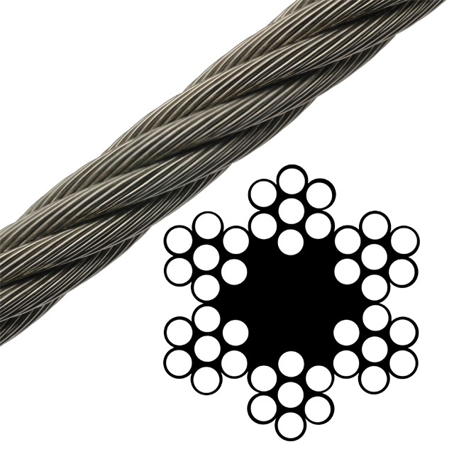 Cáp thép cẩu hàng lõi bố 6 x 7 + FC KONDOTEC