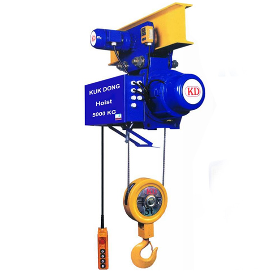 Palăng cáp điện dầm đơn 2 tốc độ 20 tấn 12m KUKDONG KDWMC-20
