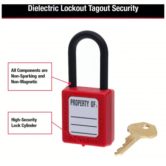 Khóa an toàn còng nylon 6mm Master Lock 406RED — ảnh 5