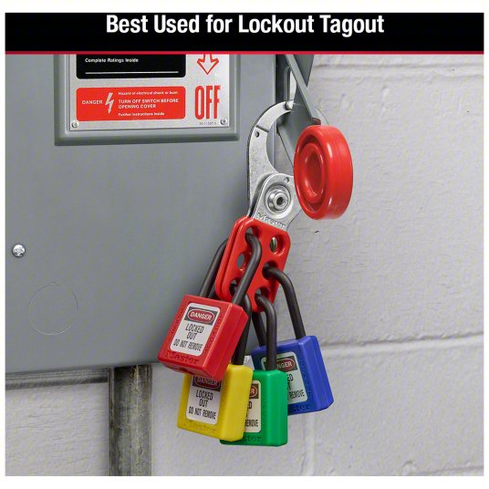 Khóa an toàn còng nylon 6mm Master Lock 406RED — ảnh 6