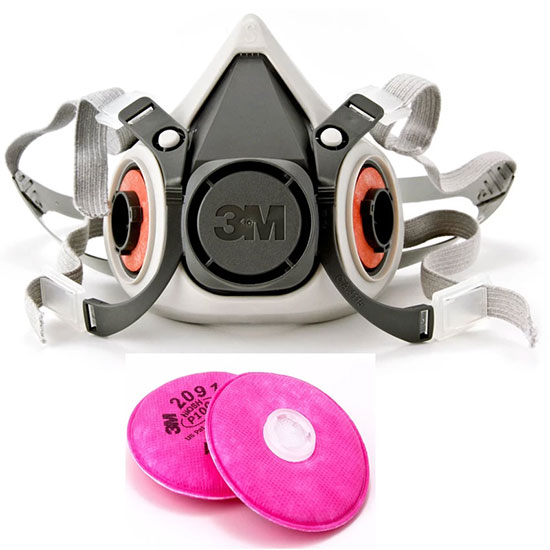 Bộ mặt nạ bảo hộ phòng độc nửa mặt 2 phin lọc 3M 6100 và 2 phin lọc 3M 2091 — ảnh 3