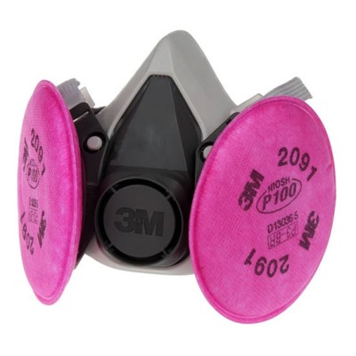 Bộ mặt nạ bảo hộ phòng độc nửa mặt 2 phin lọc 3M 6100 và 2 phin lọc 3M 2091