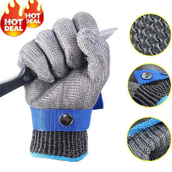 Găng Tay Chống Cắt Thép 5 Ngón GTIN-002- Bảo Vệ An Toàn Tay