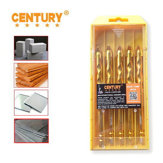 Bộ 5 mũi khoan đa năng 4 cạnh 10mm Century LU-MKDN-10