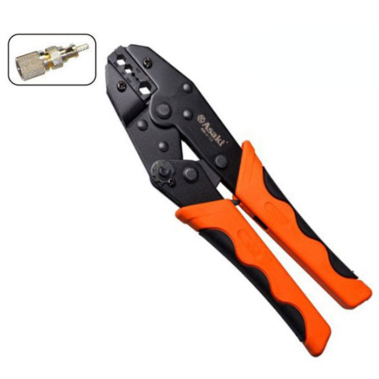 Kềm bấm đầu nối cáp đồng trục 9"/225mm Asaki AK-9125