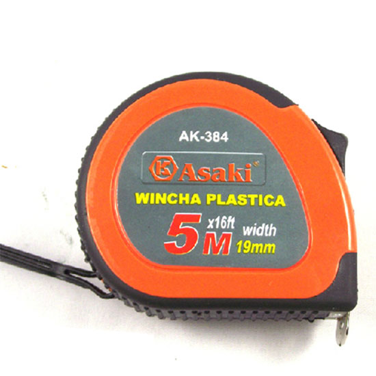 Thước cuộn thép nền vàng cao cấp (3mx16mm) hệ Inch & Mét Asaki AK-0383