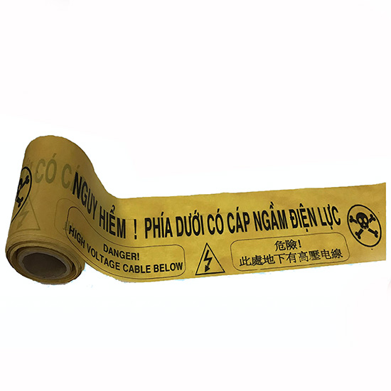 Băng cảnh báo "Nguy hiểm ! phía dưới có cáp ngầm điện lực" BCB-RCN15PE