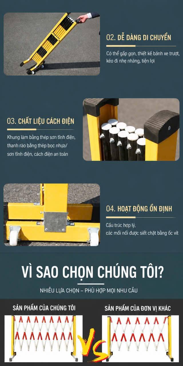 Hàng Rào Co Giãn Di Động YD-EBQ235– Rào Chắn An Toàn Linh Hoạt Cho Công Trường — ảnh 7