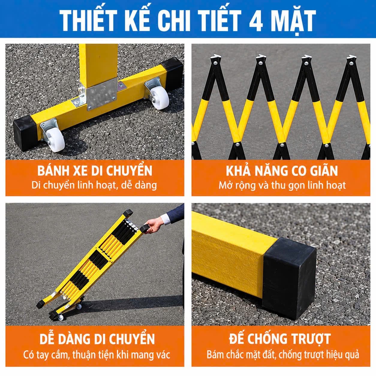 Hàng Rào Co Giãn Di Động YD-EBQ235– Rào Chắn An Toàn Linh Hoạt Cho Công Trường — ảnh 5