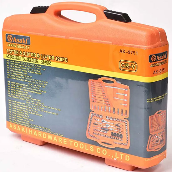 Bộ tuýp 6 cạnh hệ Inch & Mét 120 chi tiết Asaki AK-9751