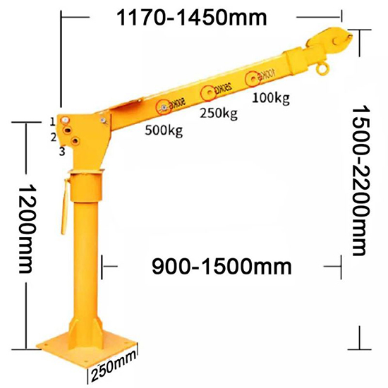 Khung cẩu xoay 360° lắp trên xe ô tô 500kg KENBO