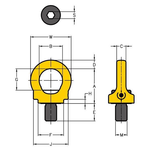 Bu lông mắt xoay cho thiết bị chống rơi YOKE 8-281