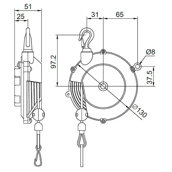 Palăng cân bằng lò xo 0.5~1.5 kg SB-1.5K