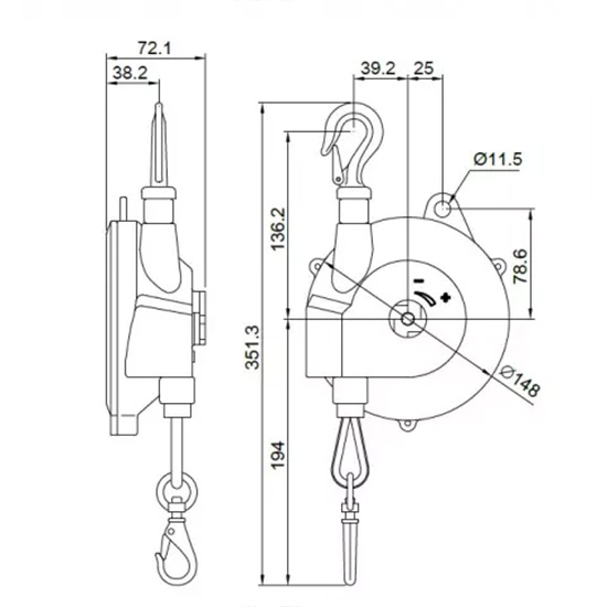 Palăng cân bằng lò xo 1.5kg~3kg SB-3K