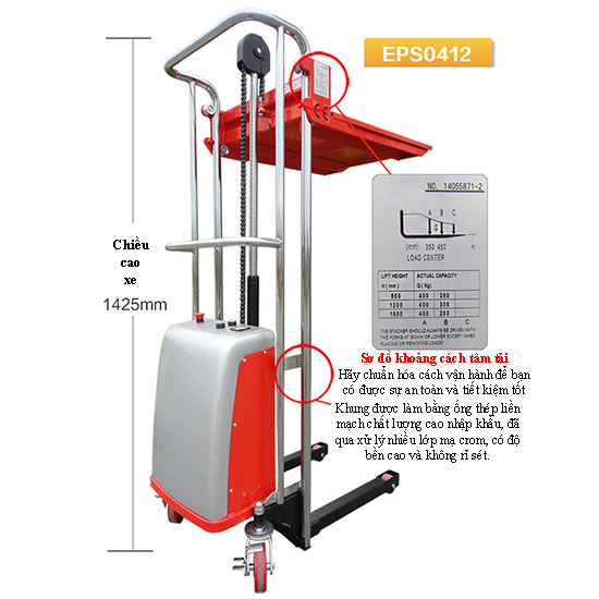Xe nâng bán tự động mini 400kg Noblelift EPS0415