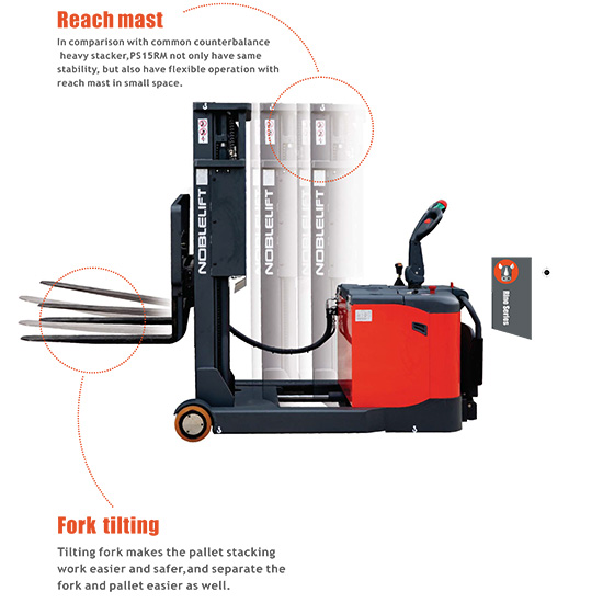 Xe nâng điện tầm cao đứng lái 1500Kg Noblelift PS15RM