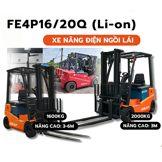 Xe nâng ngồi lái chạy bằng pin lithium-ion 1600kg Noblelift FE4P16Q