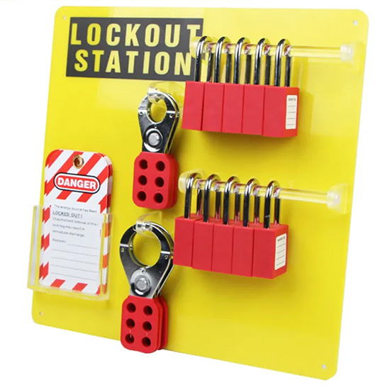 Trạm LOTO 2 thanh treo ổ khóa + 2 móc kẹp + 1 ngăn chứa PROLOCKEY LK12
