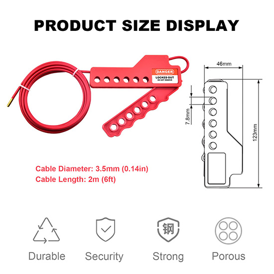 Khóa cáp tay nắm đường kính cáp 3.8mm dài 2m PROLOCKEY CB05