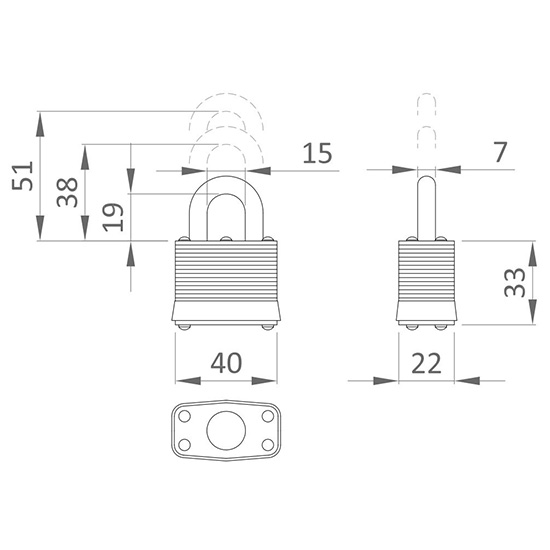 Khóa an toàn bằng thép nhiều lớp chống cắt MASTER LOCK 3RED