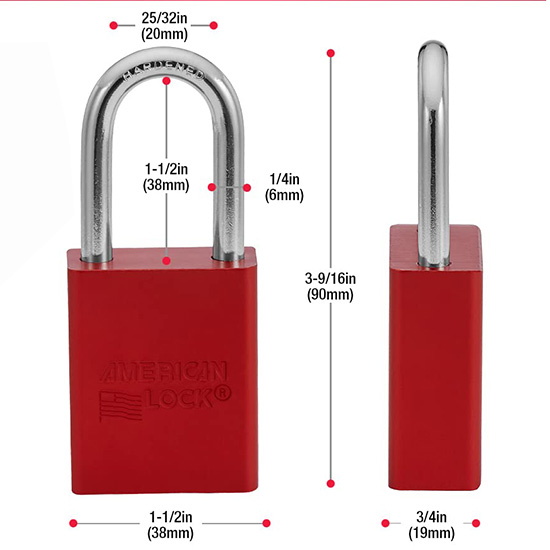 Khóa an toàn bằng nhôm cùm hợp kim 6mm Master Lock 6835RED