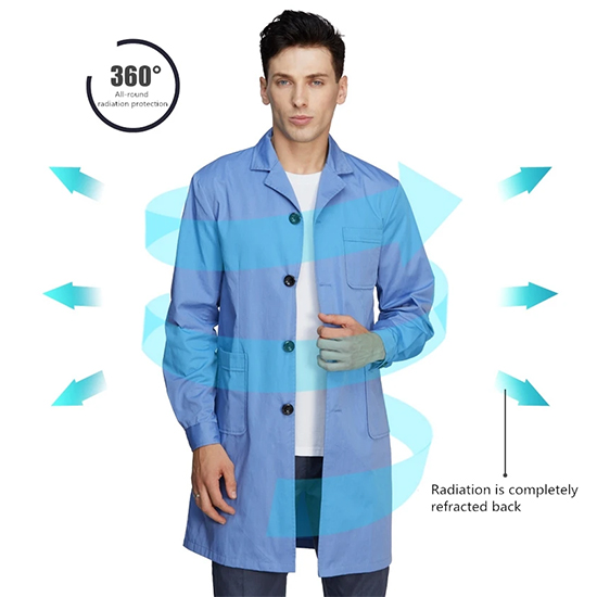 Áo choàng cản điện trường sợi bạc 100% TATEKSAFE/EMF-BL004