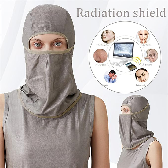Mũ trùm đầu bảo vệ bức xạ điện từ 100% sợi bạc TATEKSAFE/EMF-H001
