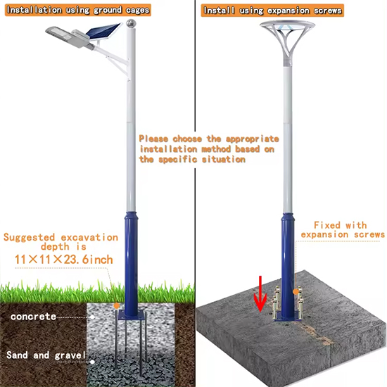 Cột đèn đường tròn ngoài trời bằng thép mạ kẽm cao 4m TRU-87