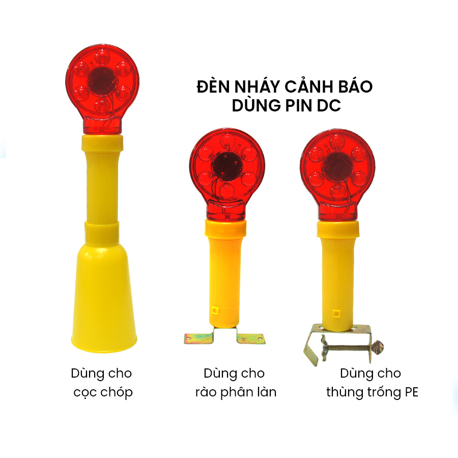 Đèn cảnh báo hoạt động bằng pin cho cọc chóp WD104