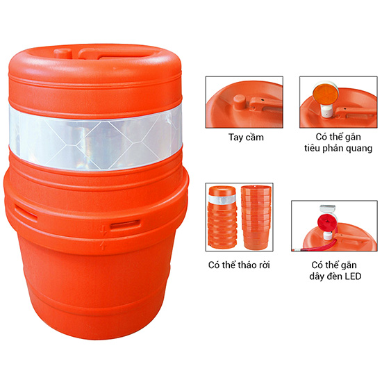 Thùng trống PE dạng tháo rời chống va đập Hi-Q TDRUM-800